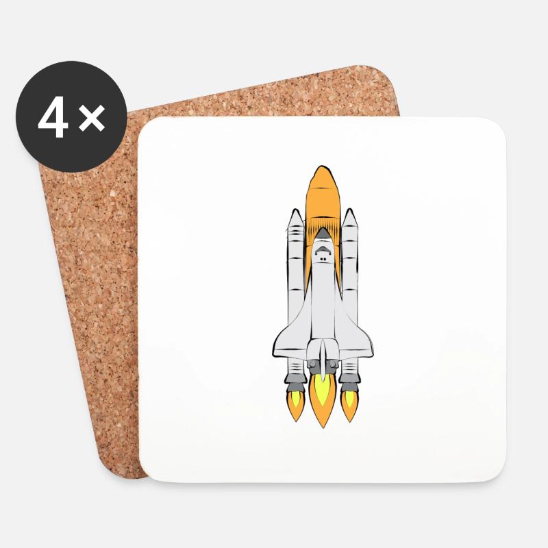 Space Shuttle - Untersetzer (4er-Set) - Weiß
