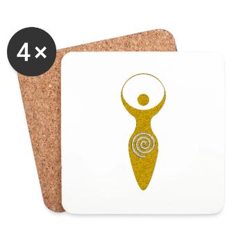 Spiritual Symbol - Goddess Of Earth Gaya 1 - Coasters (set of 4) - white - Front