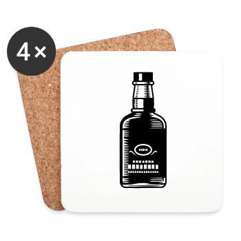 Bouteille - Dessous de verre (lot de 4) - blanc - Devant