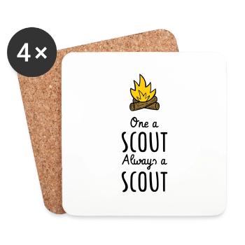 One a scout Always a scout - Dessous de verre (lot de 4) - blanc - Devant