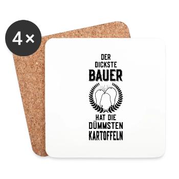 BAUER KARTOFFEL LANDWIRT LANDWIRTSCHAFT - Untersetzer (4er-Set) - Weiß - Vorne