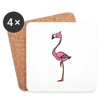 Flamingo - Untersetzer (4er-Set) - Weiß - Vorne