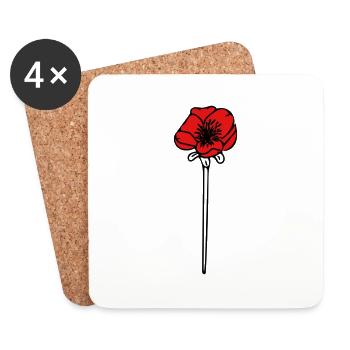 Poppy - Coasters (set of 4) - white - Front