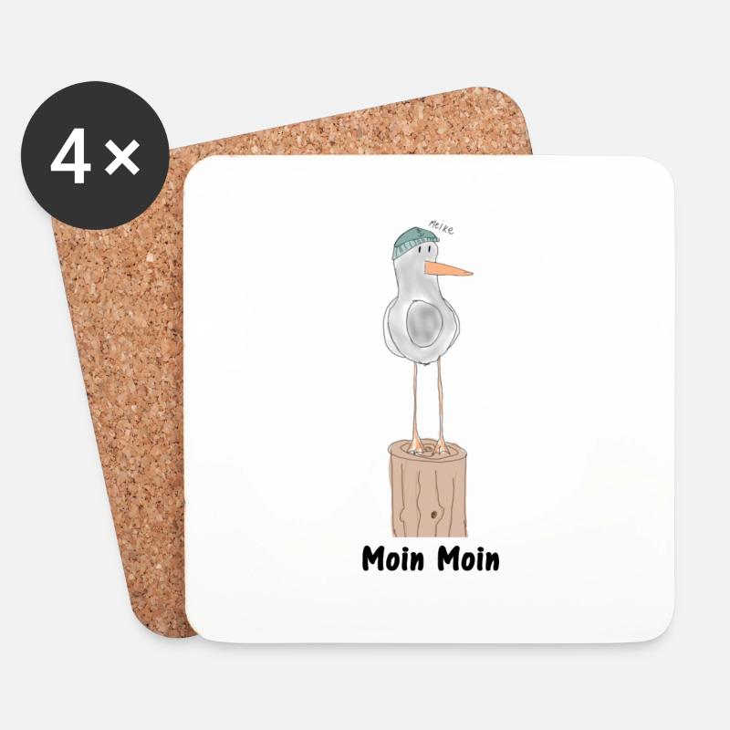 moin moin - Untersetzer (4er-Set) - Weiß