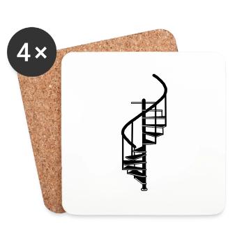 Treppe Design, stairs staircase minimalistic - Untersetzer (4er-Set) - Weiß - Vorne