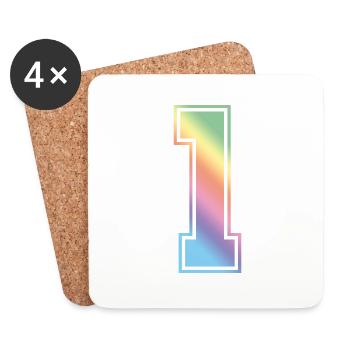 1 number Colorful - Coasters (set of 4) - white - Front