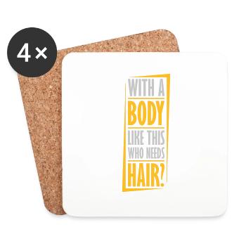 Qui a besoin de cheveux en disant - Dessous de verre (lot de 4) - blanc - Devant