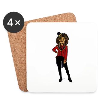 Lioness from "Kojo in Hand Surgery" - Coasters (set of 4) - white - Front