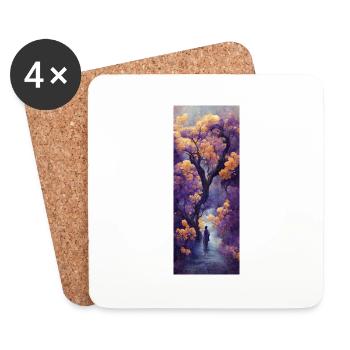 Man and the Tree - Coasters (set of 4) - white - Front