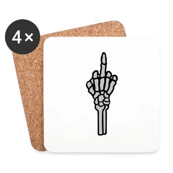 fuck you middle finger gesture - Coasters (set of 4) - white - Front