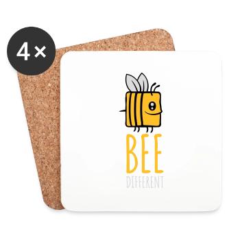 abeille différente Spruch Citation - Dessous de verre (lot de 4) - blanc - Devant
