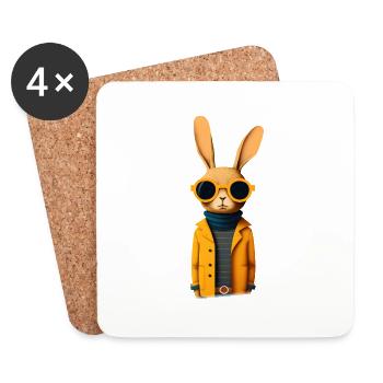 Fashion Rabbit - Coasters (set of 4) - white - Front