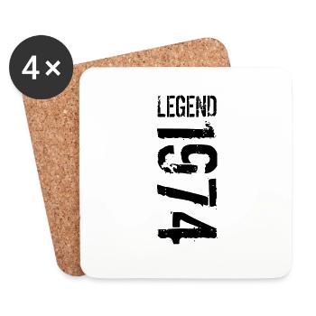 Légende 1974 noir - Dessous de verre (lot de 4) - blanc - Devant