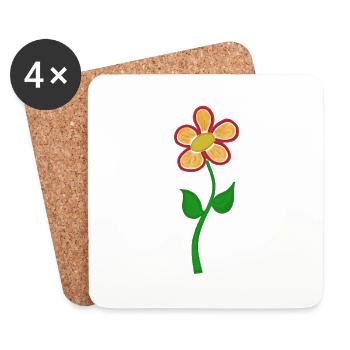 dear flower shines at you - Coasters (set of 4) - white - Front