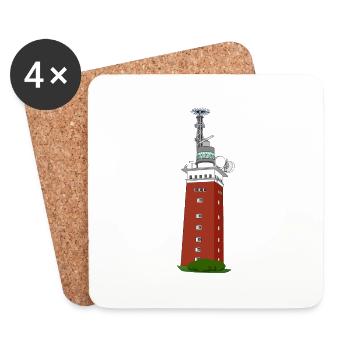 Leuchtturm Helgoland - Untersetzer (4er-Set) - Weiß - Vorne