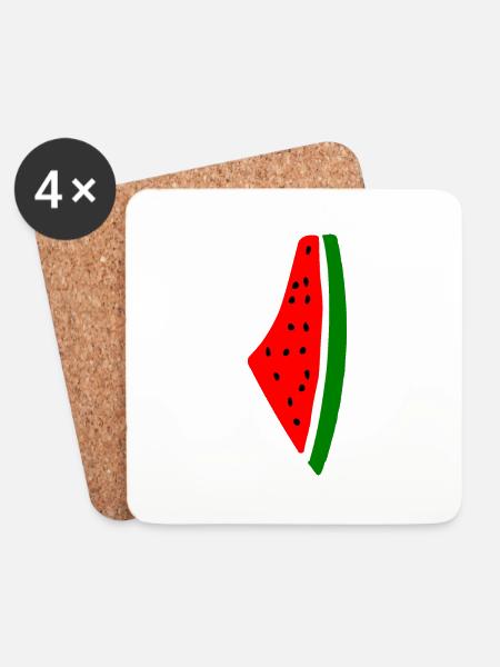 Wassermelone Melone - Untersetzer (4er-Set) - Weiß