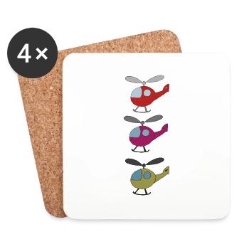Helicopter colorful - Coasters (set of 4) - white - Front