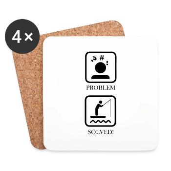 Angler Saying Fishing Fisherman Gift Idea - Coasters (set of 4) - white - Front