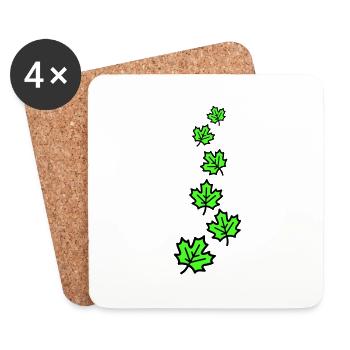 Maple Leaf Autumnal Leaves - Coasters (set of 4) - white - Front