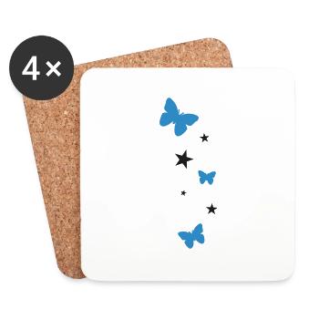 Les étoiles et les papillons - Dessous de verre (lot de 4) - blanc - Devant