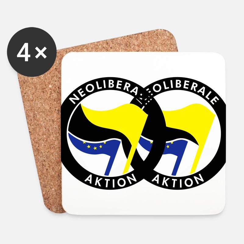 Neoliberale Aktion - Untersetzer (4er-Set) - Weiß
