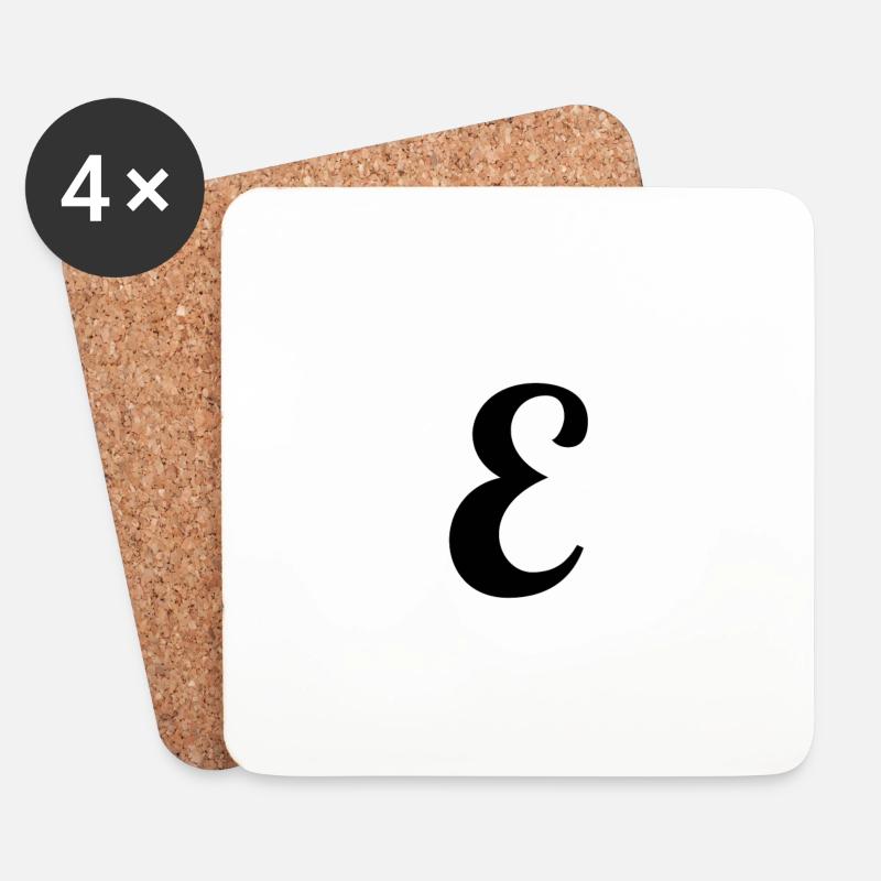 Buchstabe E - Untersetzer (4er-Set) - Weiß
