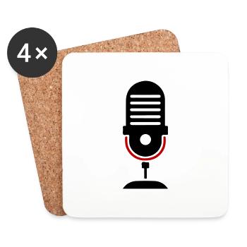Microphone Podcast Logo - Dessous de verre (lot de 4) - blanc - Devant