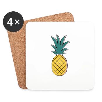 Pineapple - Untersetzer (4er-Set) - Weiß - Vorne