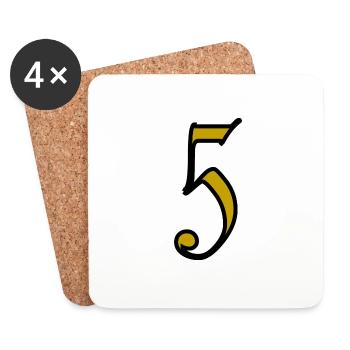 5. 5 ANS. 5e ANNIVERSAIRE. ANNIVERSAIRE 5 ANS - Dessous de verre (lot de 4) - blanc - Devant