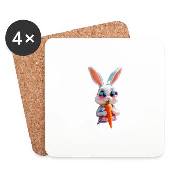 Funny Bunny Lotte - Untersetzer (4er-Set) - Weiß - Vorne