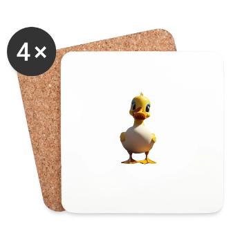 Quirky Cartoon Duck Character - Coasters (set of 4) - white - Front