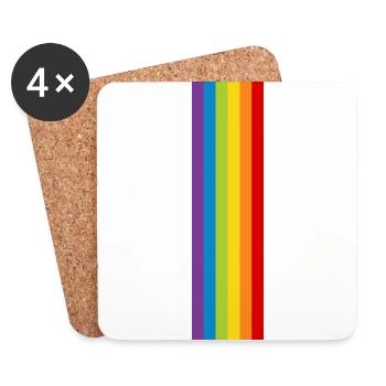 LGBT Pride Flag CSD Regenbogen Flagge Pride Month - Untersetzer (4er-Set) - Weiß - Vorne