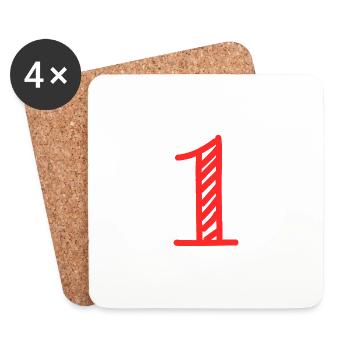 1 JAHR. 1. GEBURTSTAG. GEBURTSTAG 1 JAHR. 1 - Untersetzer (4er-Set) - Weiß - Vorne