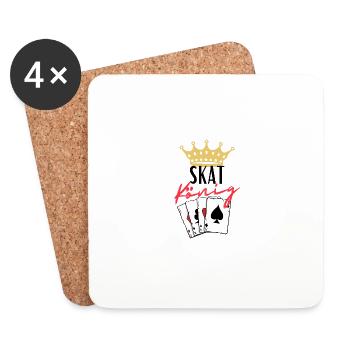 Roi du Skat - Dessous de verre (lot de 4) - blanc - Devant