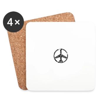 Peace Airplane Travel - Untersetzer (4er-Set) - Weiß - Vorne