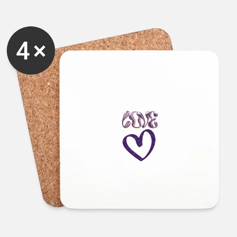 love one - Untersetzer (4er-Set) - Weiß