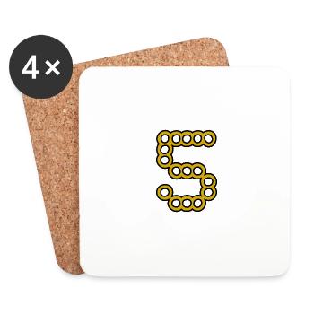 5. 5 YEARS. 5th ANNIVERSARY. 5 YEAR ANNIVERSARY - Coasters (set of 4) - white - Front
