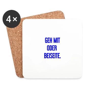 Walk with or aside - Coasters (set of 4) - white - Front
