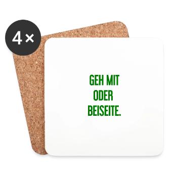 Walk with or aside - Coasters (set of 4) - white - Front