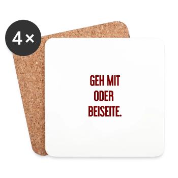 Walk with or aside - Coasters (set of 4) - white - Front