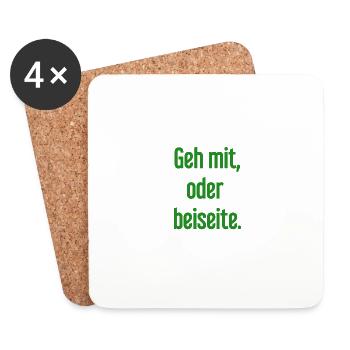 Walk with or aside - Coasters (set of 4) - white - Front