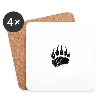 Bearded paw bear claw - Coasters (set of 4) - white - Front