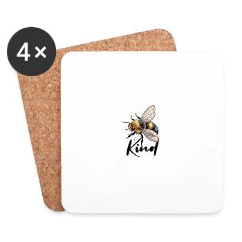 Bee Kind - Untersetzer (4er-Set) - Weiß - Vorne