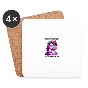 Ne me regarde pas sur ce ton - Dessous de verre (lot de 4) - blanc - Devant