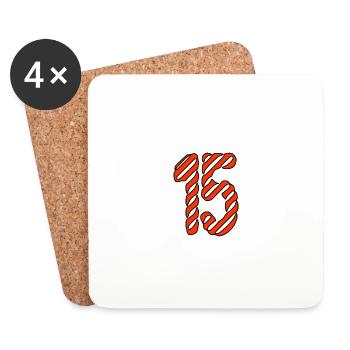15. 15 ANS. 15e ANNIVERSAIRE. ANNIVERSAIRE 15 ANS. - Dessous de verre (lot de 4) - blanc - Devant