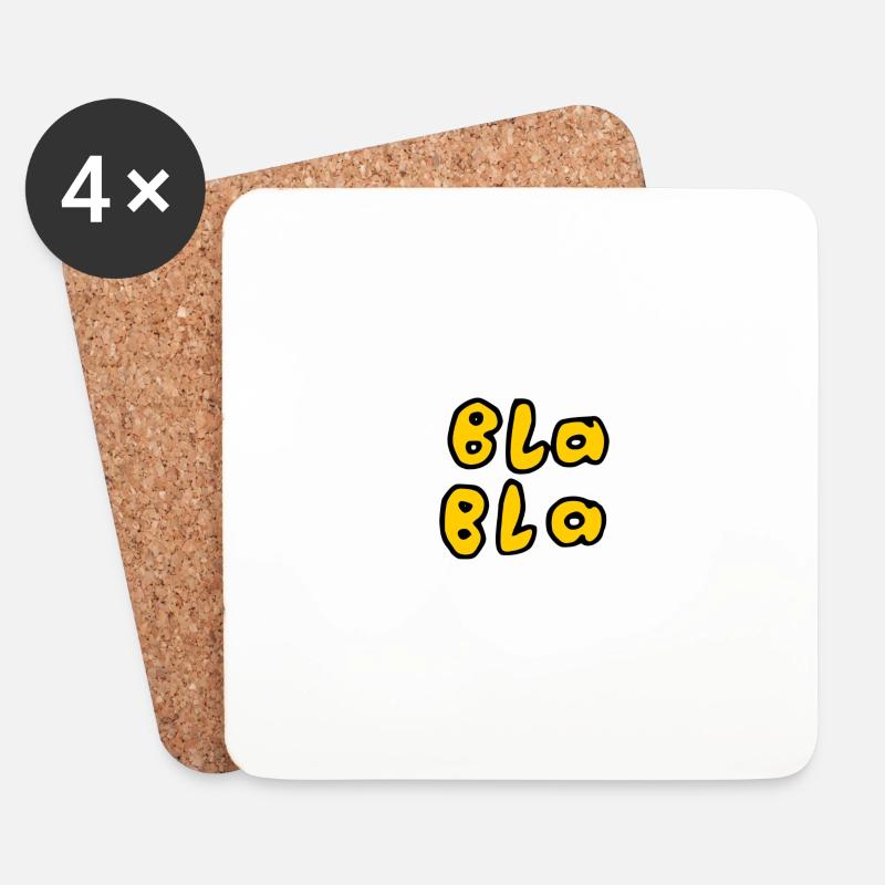 Bla Bla - Untersetzer (4er-Set) - Weiß