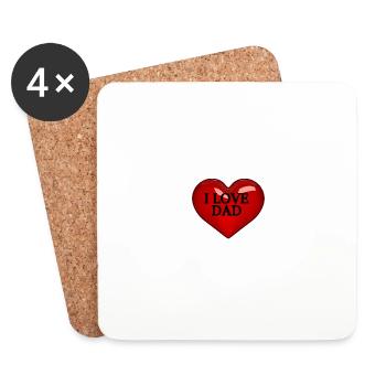I LOVE DAD - Coasters (set of 4) - white - Front
