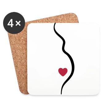 babybauch - Coasters (set of 4) - white - Front