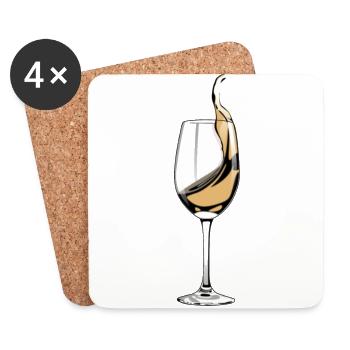Glas Wein - Untersetzer (4er-Set) - Weiß - Vorne