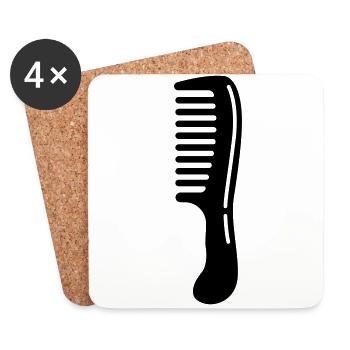 Comb hairdresser icon - Coasters (set of 4) - white - Front